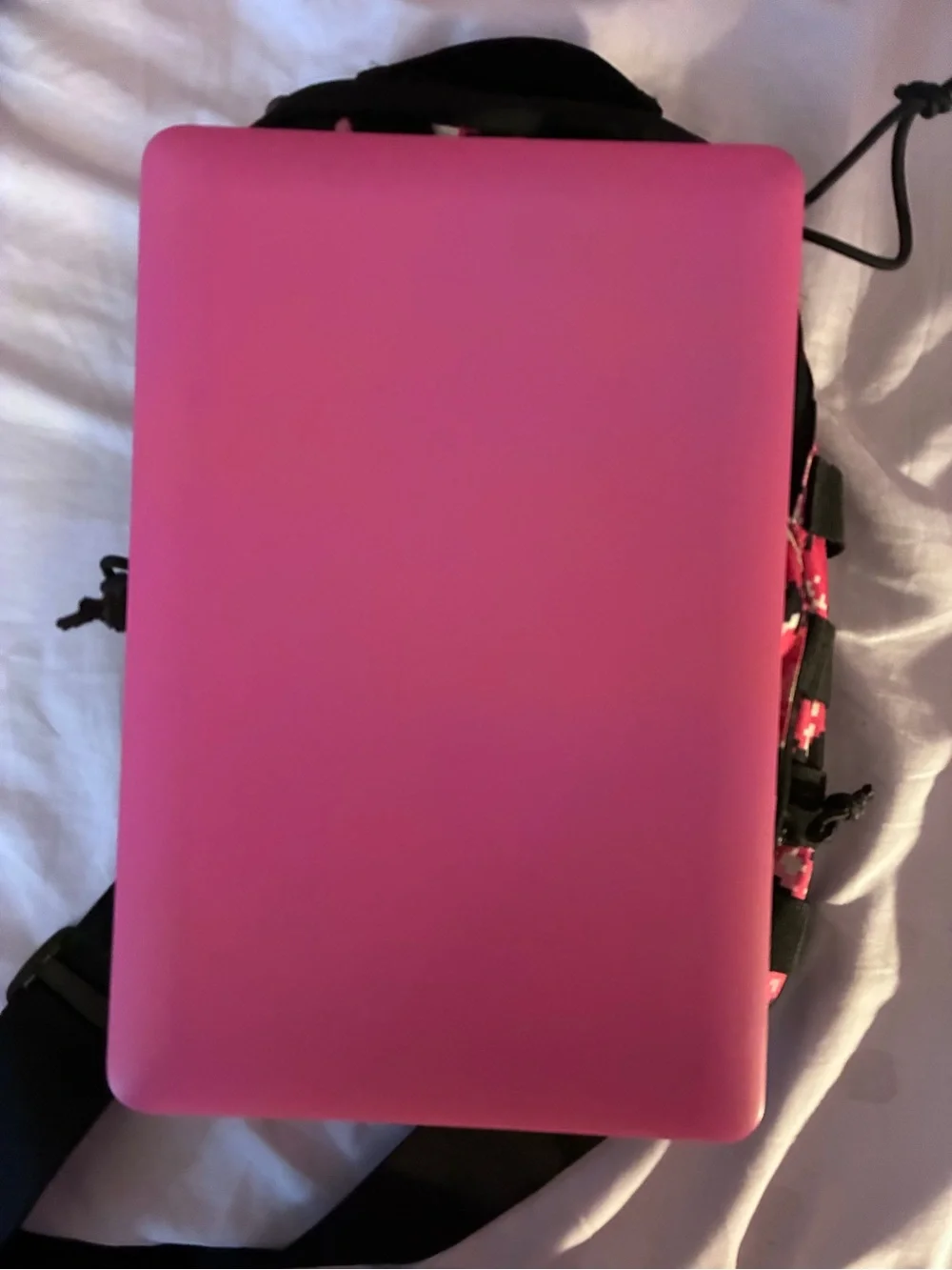 Compact Pink Laptop with Matching USB Mouse